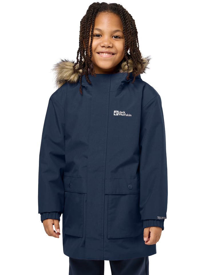 Jack Wolfskin Parka 3w1 "Cosy Bear" w kolorze granatowym rozmiar: 152