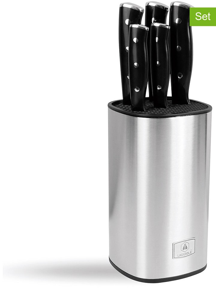 Laguiole 6-częściowy zestaw "Gleam" w kolorze srebrno-czarnym rozmiar: onesize