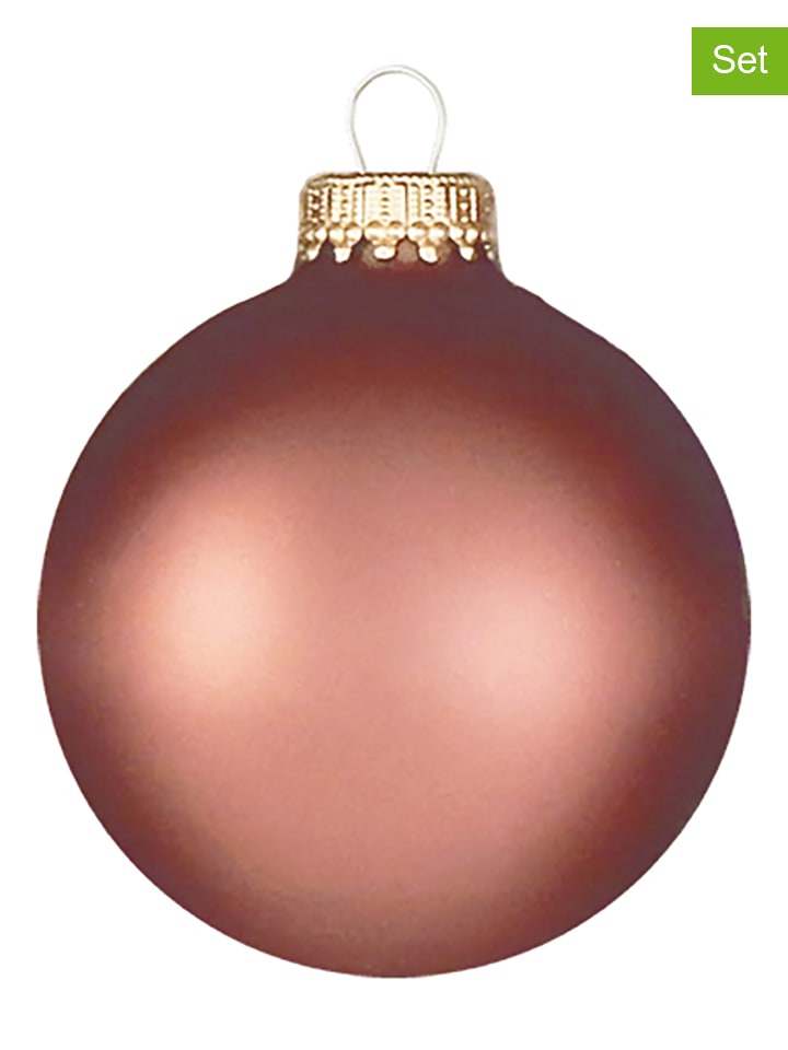 Krebs Glas Lauscha Bombki (8 szt.) w kolorze brązowym - Ø 7 cm rozmiar: onesize