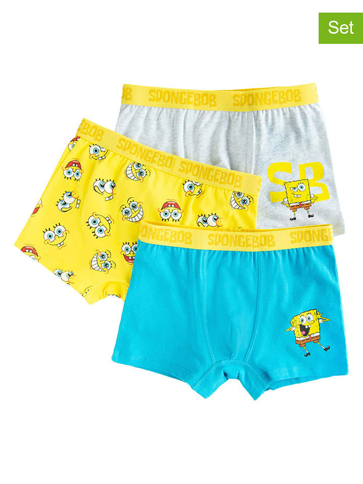 COOL CLUB Bokserki (3 pary) w kolorze turkusowo-szaro-żółtym rozmiar: 98/104