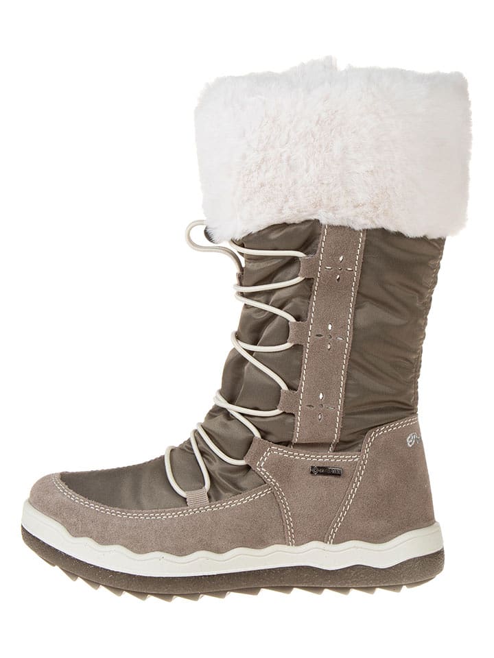 Primigi Skórzane kozaki zimowe "Frozen" w kolorze jasnobrązowym rozmiar: 28