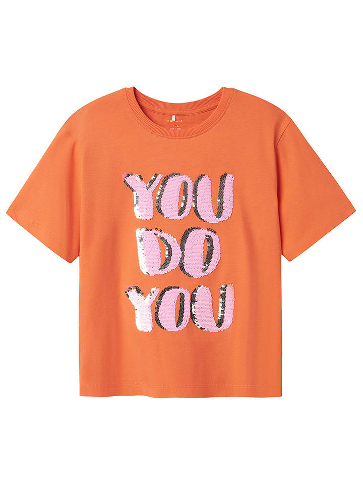 name it Koszulka "Helka" w kolorze jasnoróżowo-pomarańczowym rozmiar: 116