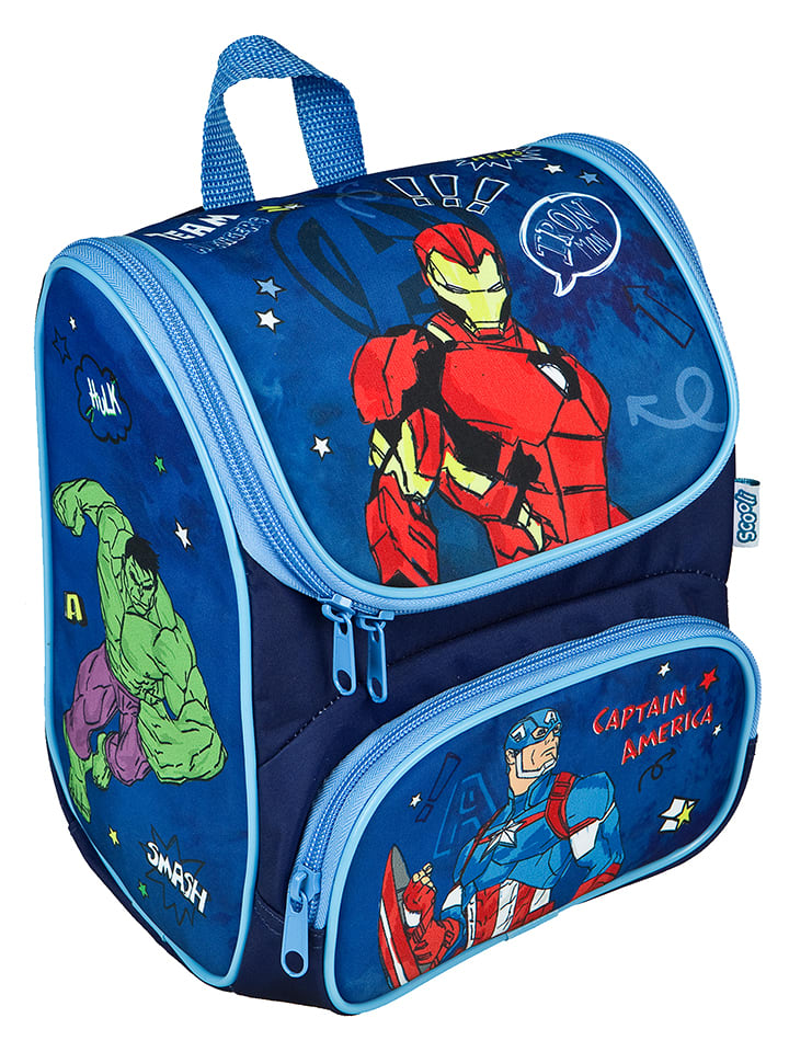SCOOLI Tornister "Avengers" w kolorze niebieskim ze wzorem - 24 x 22 x 16 cm rozmiar: onesize