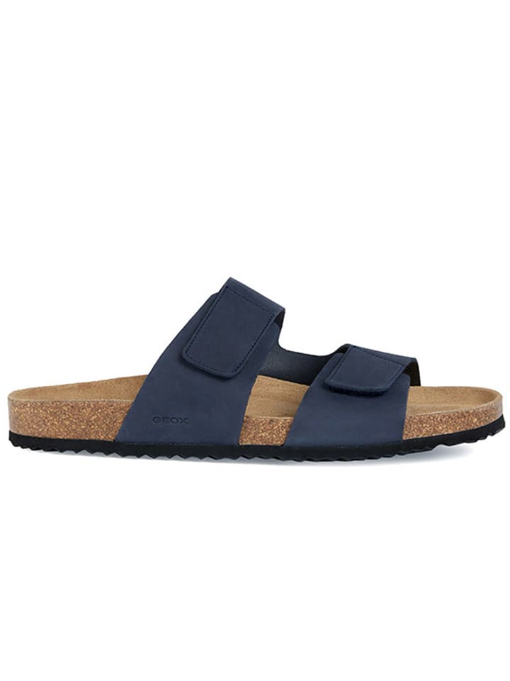 Geox Skórzane klapki "Ghita" w kolorze granatowym rozmiar: 45