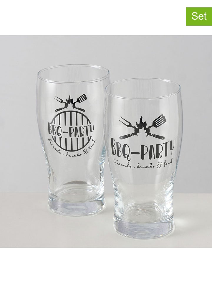 Boltze Kufle (2 szt.) "BBQ" w kolorze czarnym - wys. 16 x Ø 8 cm rozmiar: onesize