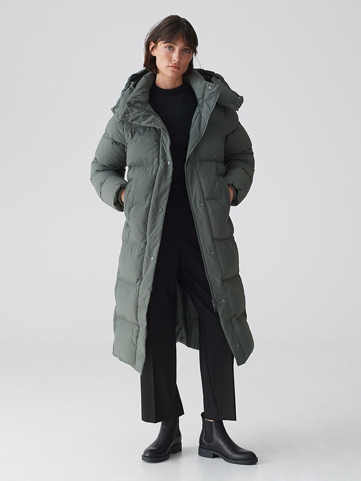 OPUS Płaszcz pikowany "Halline" w kolorze zielonym rozmiar: 38