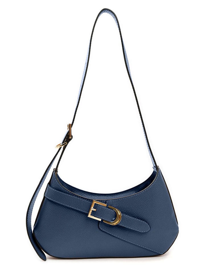 Lia Biassoni Skórzana torebka w kolorze granatowym - 32 x 19 x 6 cm rozmiar: onesize