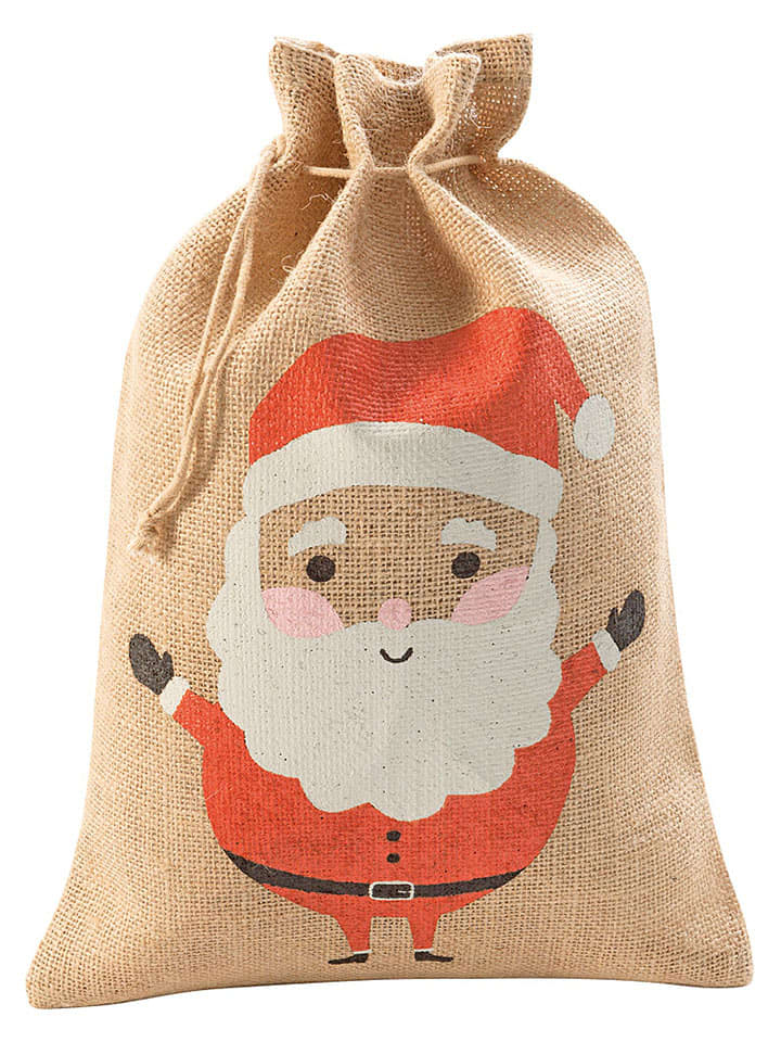 folia PAPER Worek jutowy w kolorze beżowo-czerwonym - 35 x 25 cm rozmiar: onesize