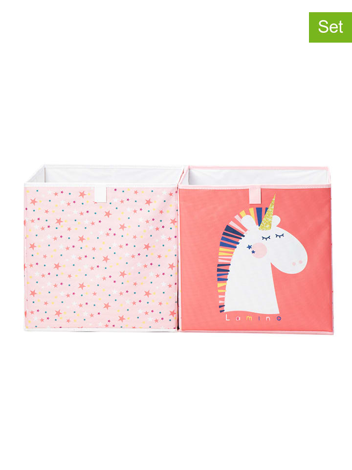 lamino Pudełka (2 szt.) w kolorze jasnoróżowym - 33 x 33 x 33 cm rozmiar: onesize