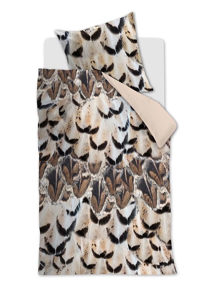 Beddinghouse Komplet pościeli satynowej "Giselle" w kolorze beżowo-jasnobrązowym rozmiar: 135x200 cm