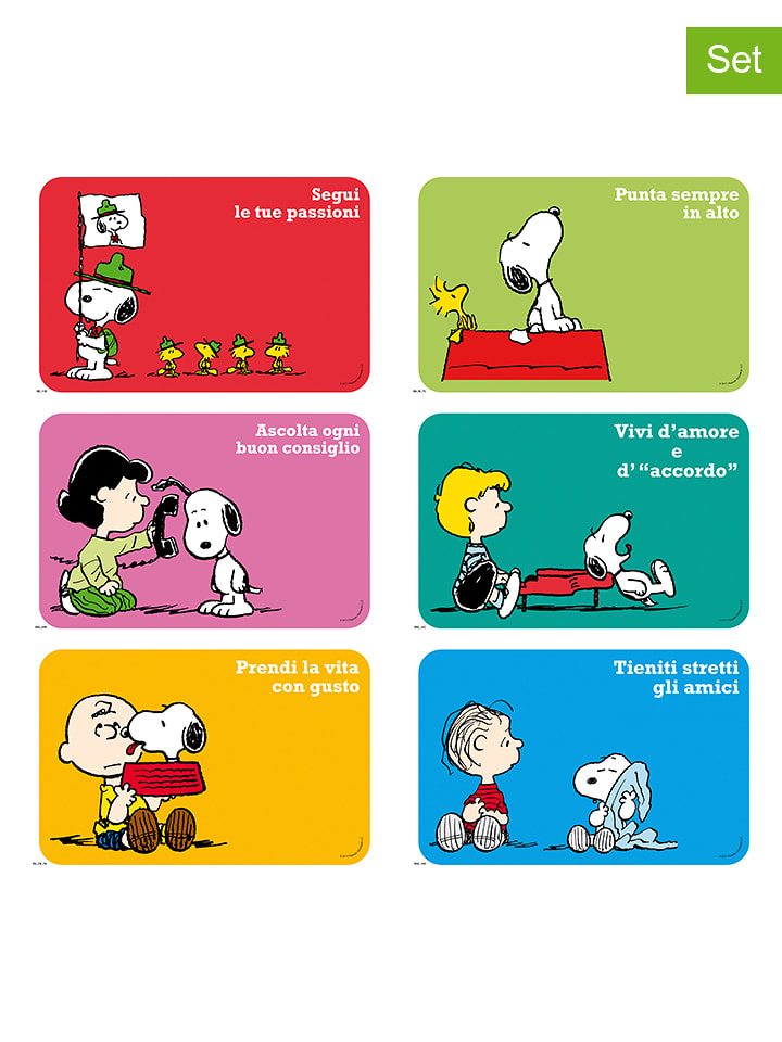 Trendy Kitchen by EXCÉLSA Podkładki stołowe (6 szt.) "Snoopy" w różnych kolorach - 44 x 29 cm rozmiar: onesize