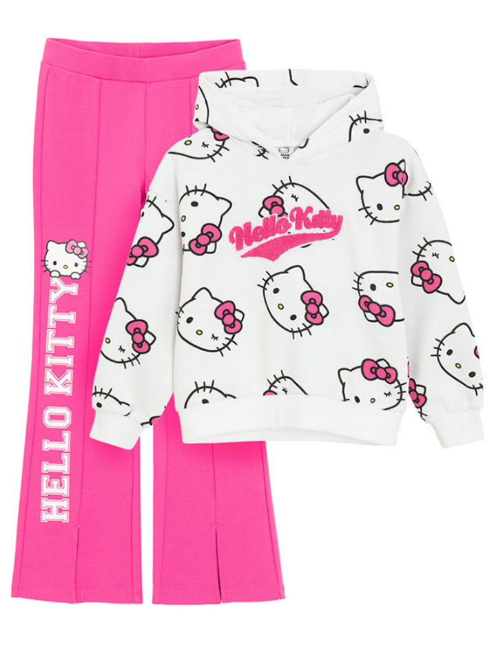 COOL CLUB 2-częściowy zestaw w kolorze biało-różowym rozmiar: 98