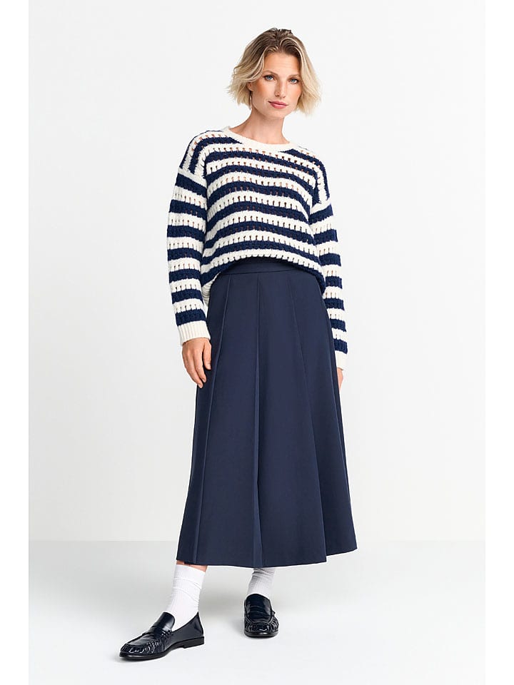 Rich & Royal Wełniany sweter w kolorze kremowo-granatowym rozmiar: L