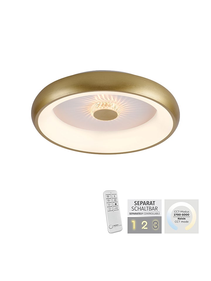 Just Light Lampa sufitowa LED w kolorze złotym - Ø 46,5 cm rozmiar: onesize