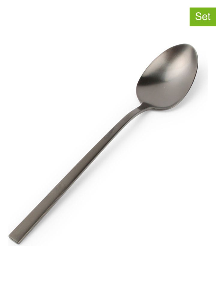 Salt and Pepper Łyżeczki deserowe (6 szt.) "Terno" w kolorze czarnym - wys. 22,5 cm rozmiar: onesize