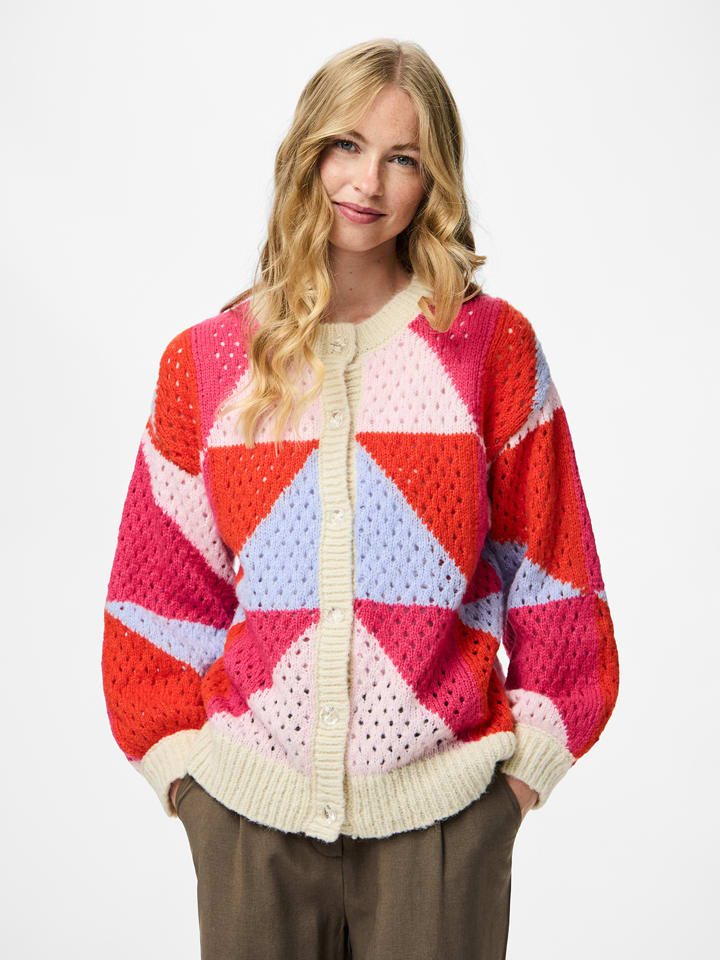 Pieces Kardigan w kolorze beżowo-różowym rozmiar: XS