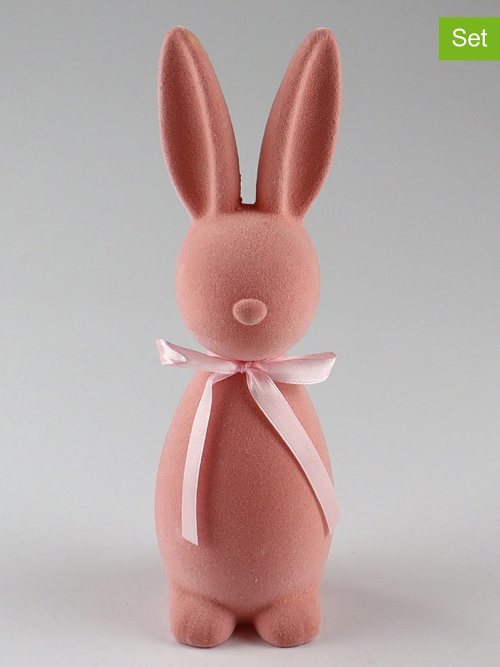 AM Design Figurki dekoracyjne (2 szt.) w kolorze jasnoróżowym - 5,5 x 18 x 5 cm rozmiar: onesize