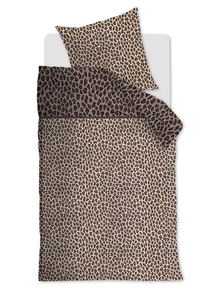Rivièra Maison Komplet pościeli "Cheetah" w kolorze jasnobrązowo-brązowym rozmiar: 135x200 cm