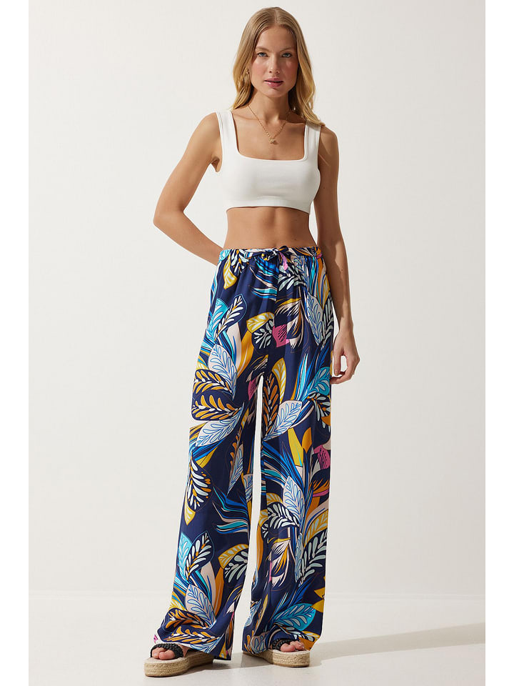 Happiness Istanbul Spodnie w kolorze granatowym rozmiar: 38