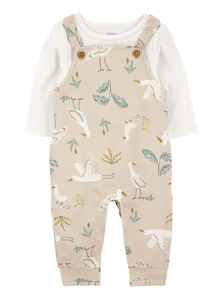 carter's 2-częściowy zestaw w kolorze jasnobrązowo-białym rozmiar: 62