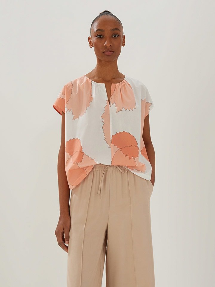 Someday Bluzka w kolorze biało-pomarańczowym rozmiar: S