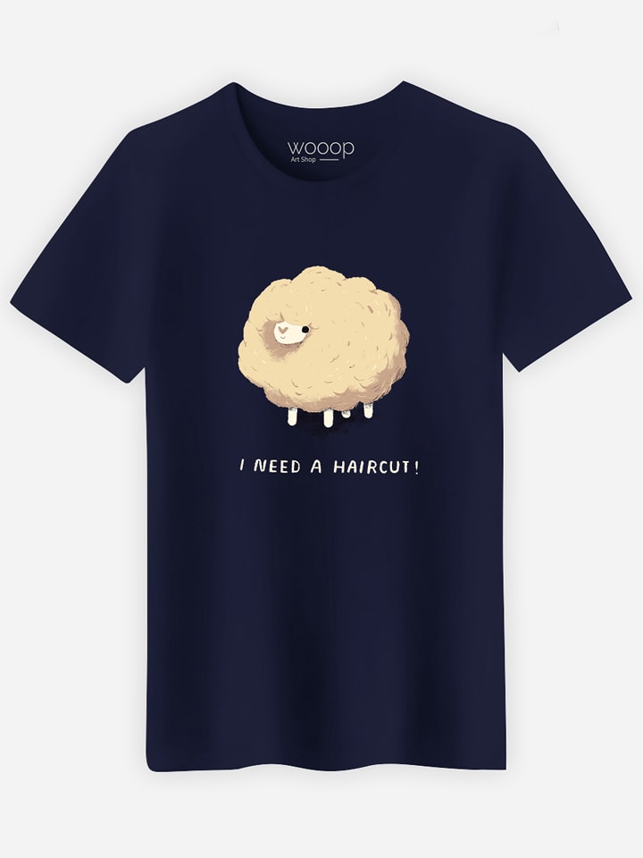 WOOOP Koszulka "Haircut Sheep" w kolorze granatowym rozmiar: XL