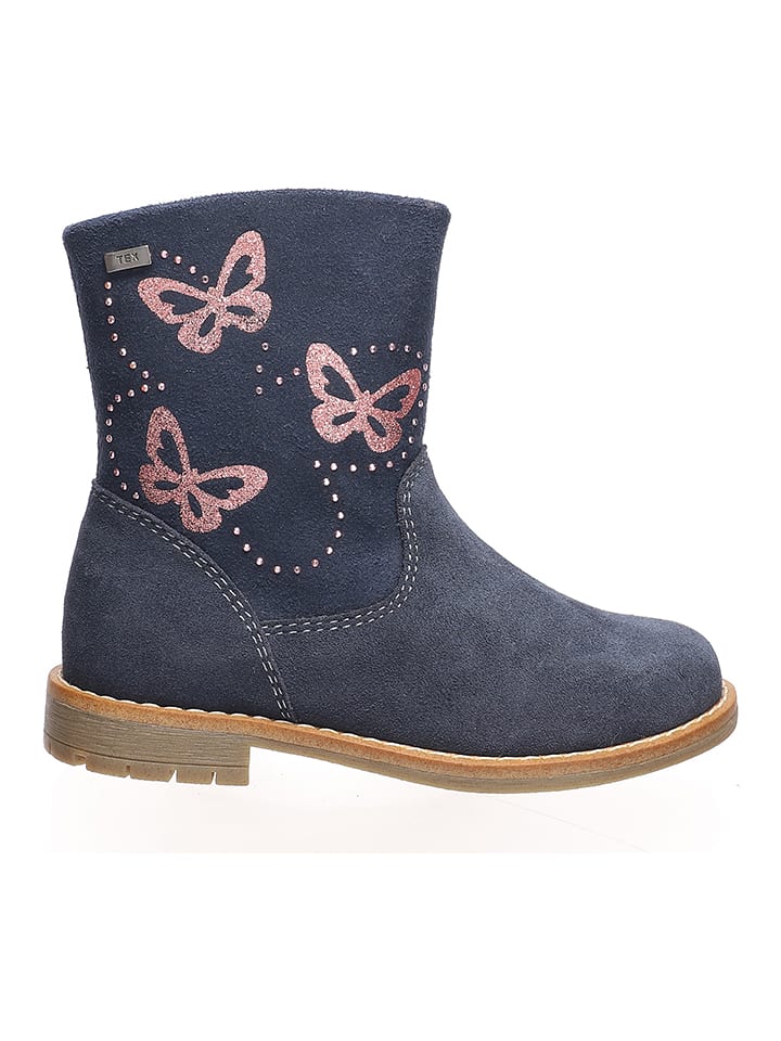 Lurchi Skórzane botki zimowe "Fiby" w kolorze granatowym rozmiar: 32