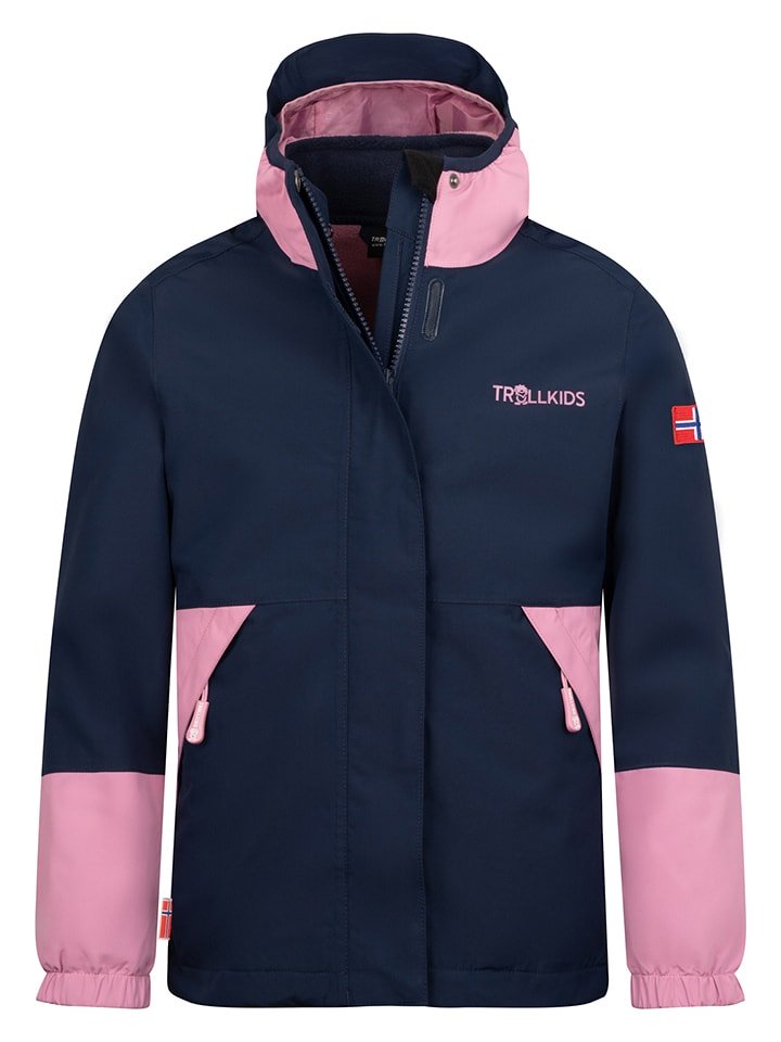 Trollkids Kurtka funkcyjna 3w1 "Kjerak" w kolorze jasnoróżowo-granatowym rozmiar: 164