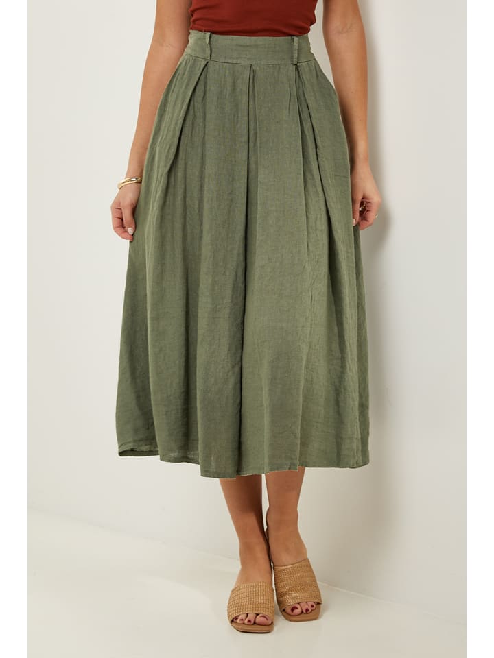 Le Monde du Lin Lniana spódnica w kolorze zielonym rozmiar: 38/40