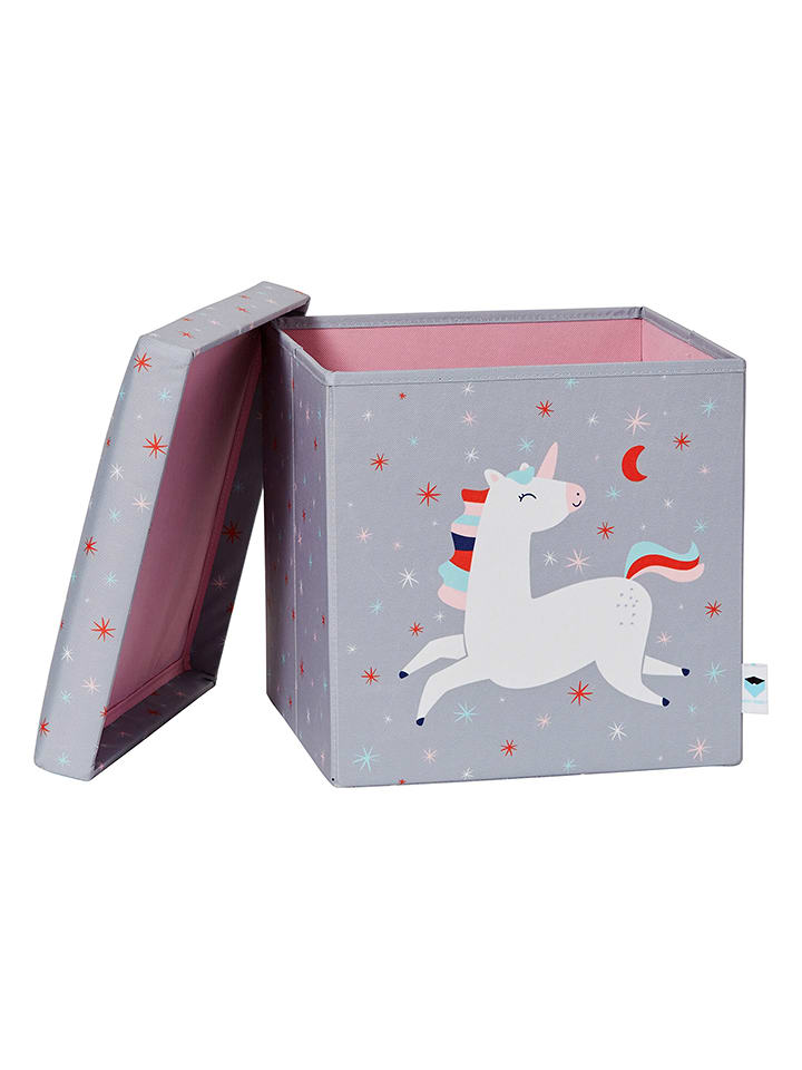 STORE IT Hocker w kolorze szarym ze schowkiem - 35 x 35 x 35 cm rozmiar: onesize