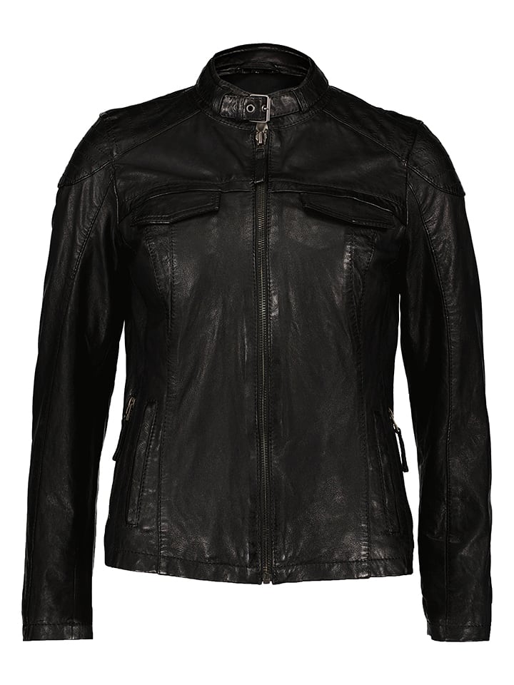 7eleven Skórzana kurtka "Alina" w kolorze czarnym rozmiar: 44