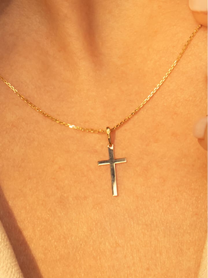 OR ÉCLAT Złota zawieszka "Croix Croyance" rozmiar: onesize