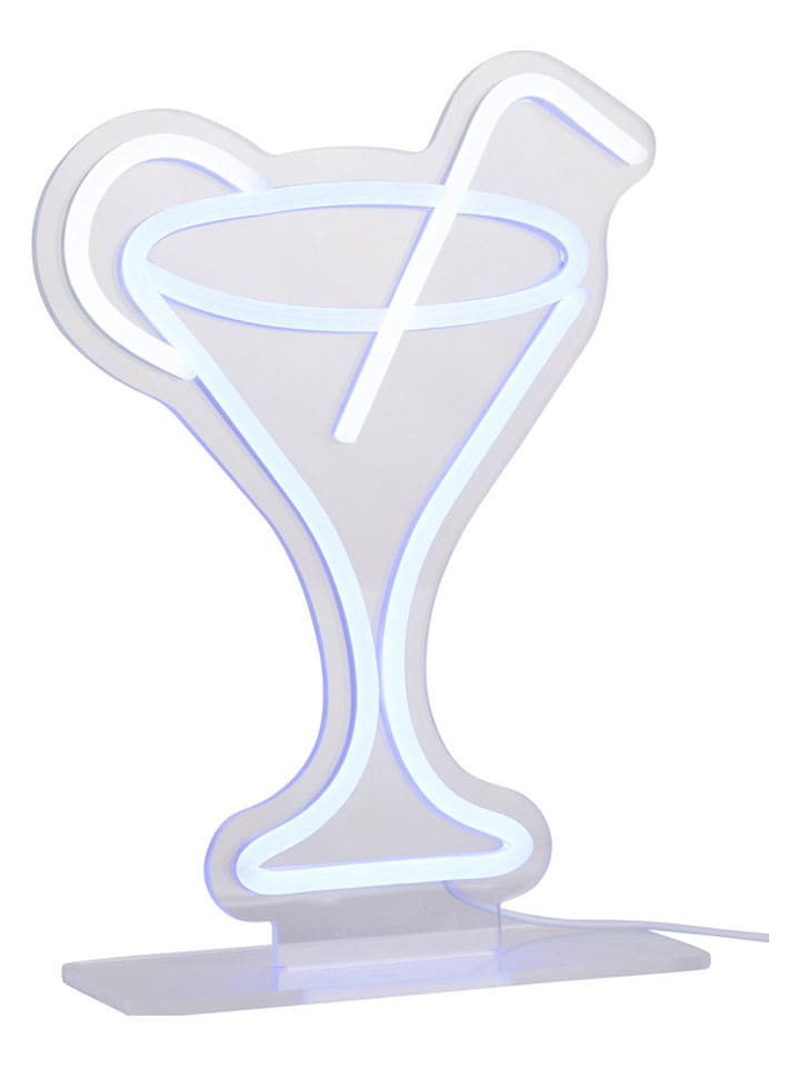 Leitmotiv Dekoracyjna lampa LED "Cocktail" w kolorze niebieskim - 21,8 x 30 cm rozmiar: onesize