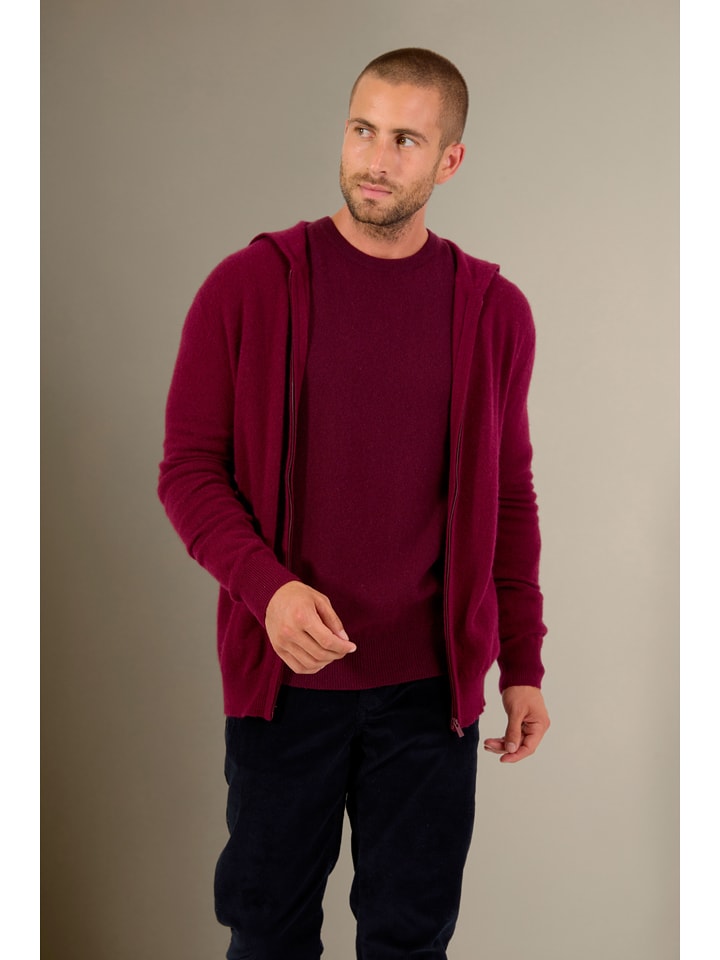 Perfect Cashmere Kaszmirowy kardigan "Eldo" w kolorze bordowym rozmiar: XL