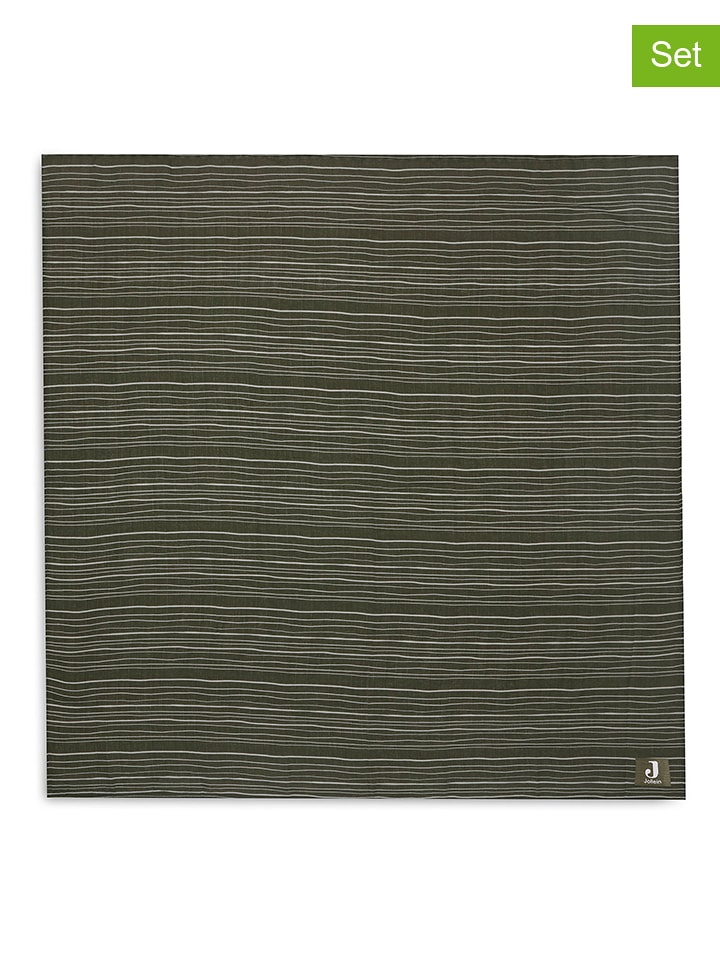 Jollein Chustki muślinowe (2 szt.) w kolorze zielonym do odbijania - 115 x 115 cm rozmiar: onesize