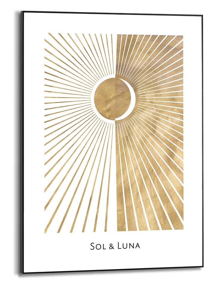 Orangewallz Druk artystyczny "Soleil & Lune" w ramce rozmiar: 50x70 cm