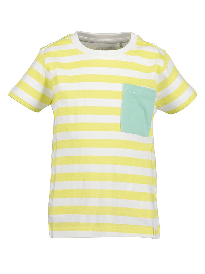 Blue Seven Koszulka w kolorze żółto-białym rozmiar: 98