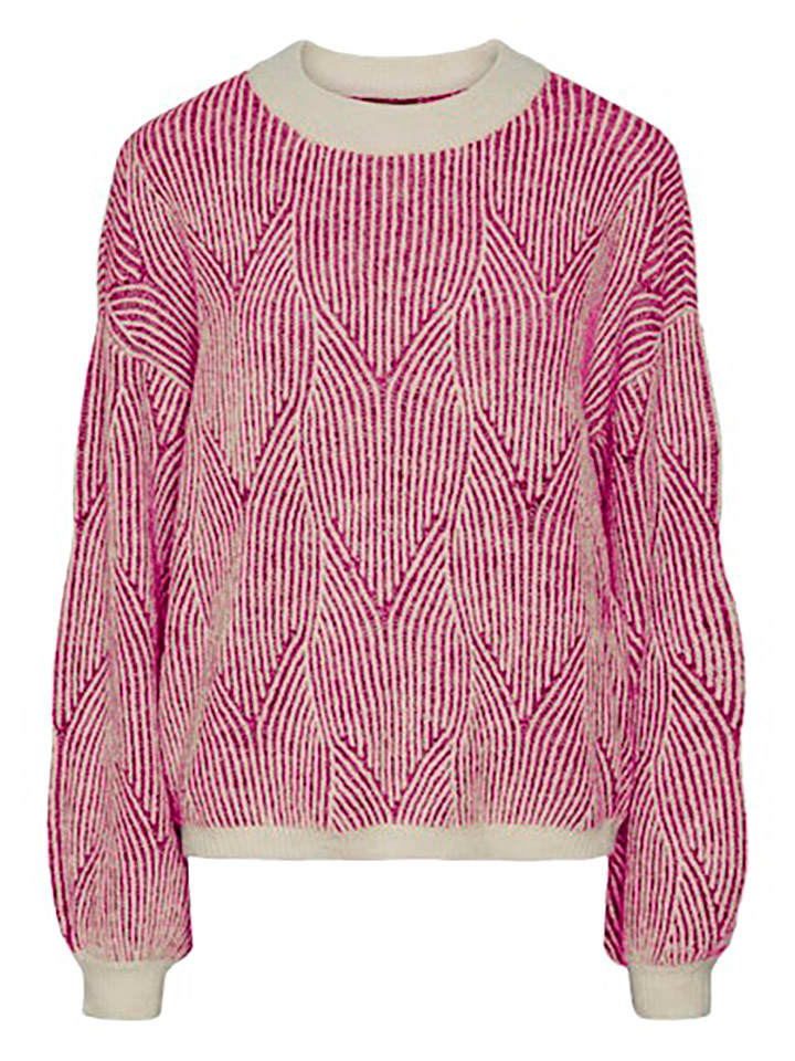 Pieces Sweter w kolorze różowym rozmiar: L