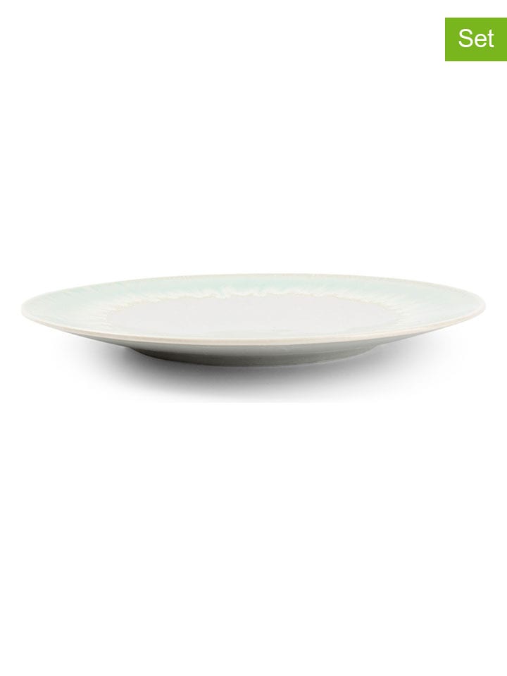 Salt and Pepper Talerze obiadowe (4 szt.) "Maldives" w kolorze biało-zielonym - Ø 27 cm rozmiar: onesize