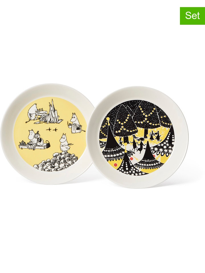 Moomin Talerzyki deserowe (2 szt.) w kolorze żółto-czarnym - Ø 19 cm rozmiar: onesize