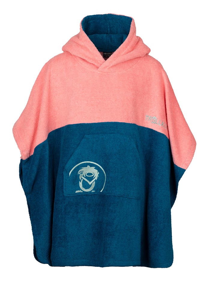 Trollkids Ponczo kąpielowe "Kvalvika" w kolorze jasnoróżowo-granatowym rozmiar: 128