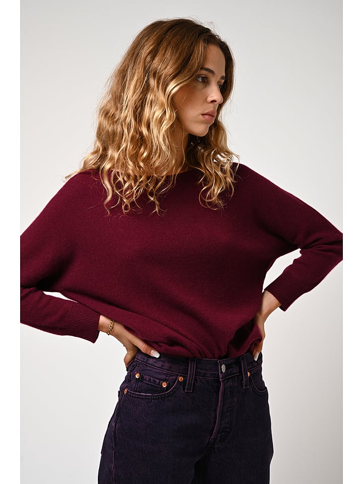 AUTHENTIC CASHMERE Kaszmirowy sweter "Goléon" w kolorze bordowym rozmiar: S