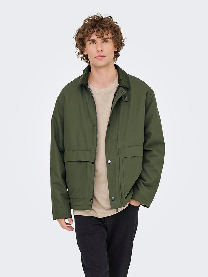 ONLY & SONS Kurtka przejściowa "Kosmo" w kolorze khaki rozmiar: S