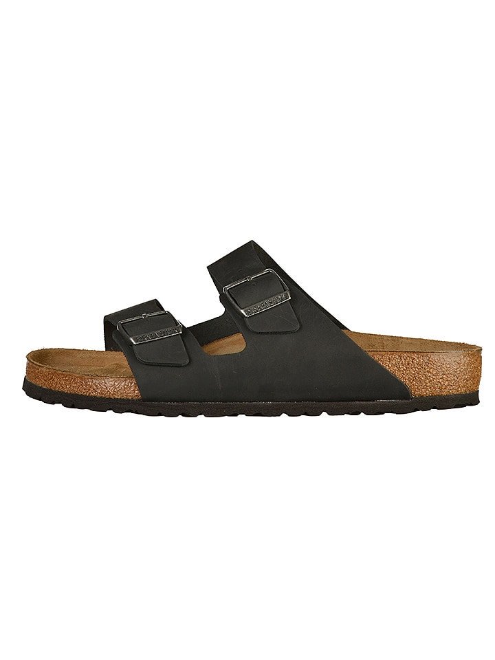 Birkenstock Skórzane klapki "Arizona" w kolorze czarnym rozmiar: 38