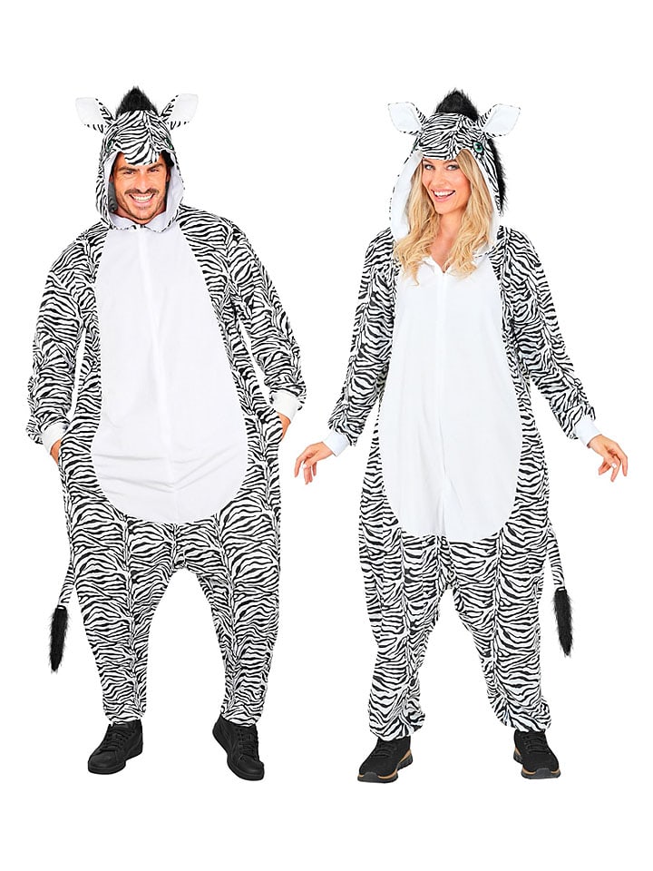 Carnival Party Kombinezon kostiumowy "Zebra" w kolorze biało-szarym rozmiar: XXL