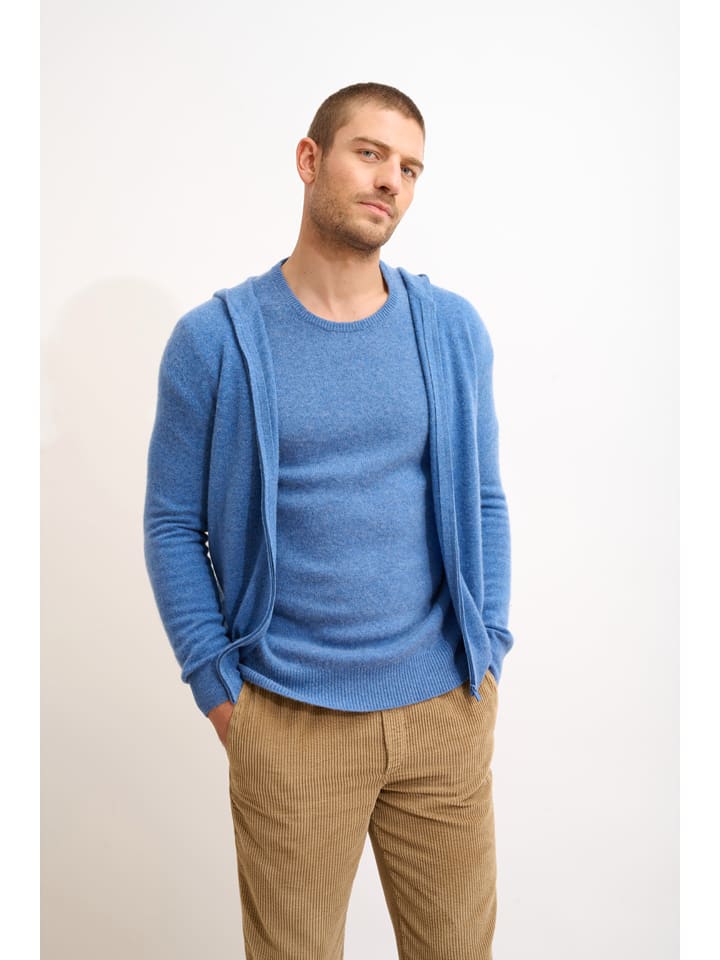 Just Cashmere Kaszmirowy kardigan "Elliot" w kolorze błękitnym rozmiar: M