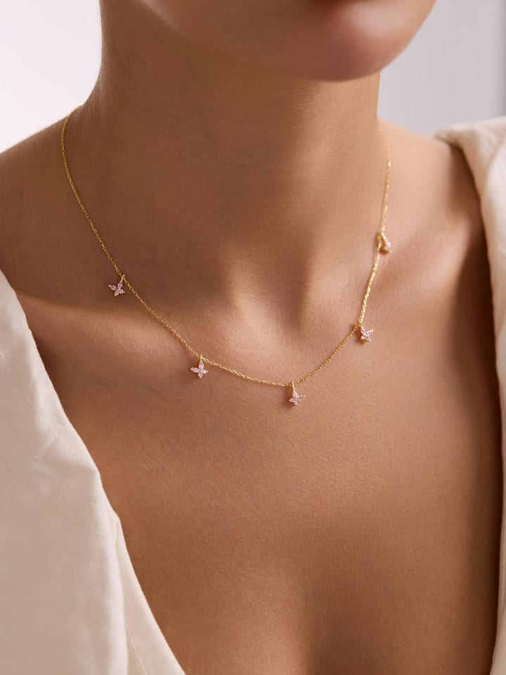 Lodie Silver Pozłacany naszyjnik z elementami ozdobnymi - dł. 42 cm rozmiar: onesize