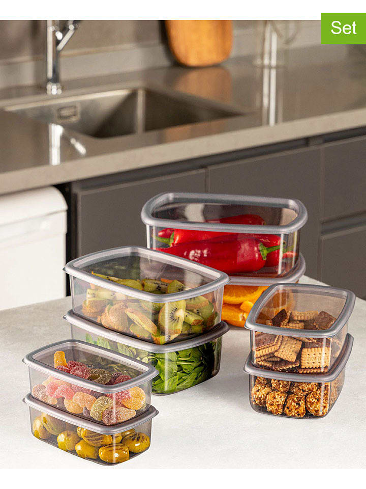 Violeta Home Pojemniki (8 szt.) w kolorze antracytowym rozmiar: onesize