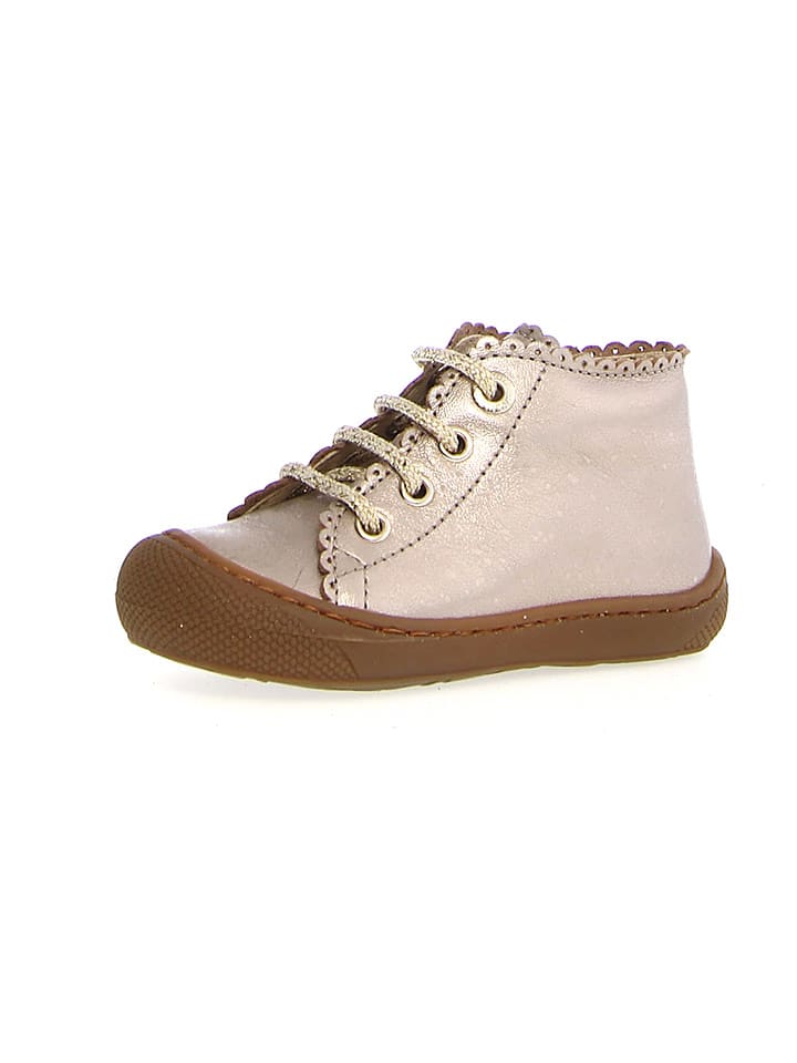 Naturino Skórzane buty "Cipria" w kolorze złotym do nauki chodzenia rozmiar: 24