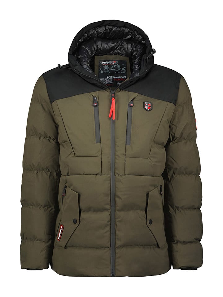 Geographical Norway Kurtka pikowana "Cachot" w kolorze oliwkowo-czarnym rozmiar: 140